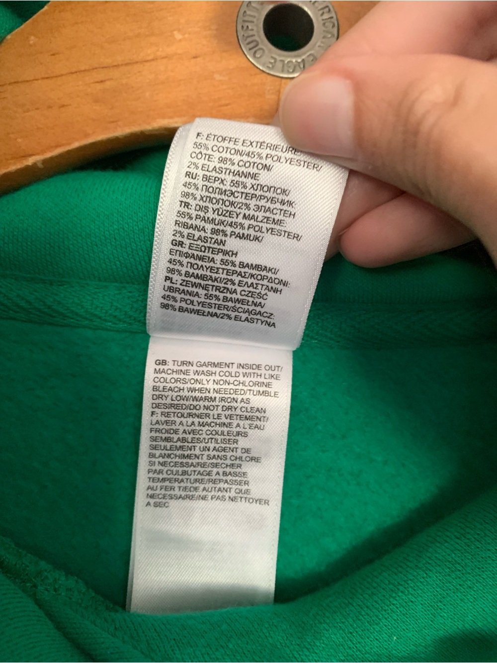 The North Face Kelly Green Hoodie Sweatshirt - Picture 5 of 6